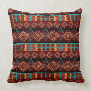ethnic navajo seamless pattern throw pillow