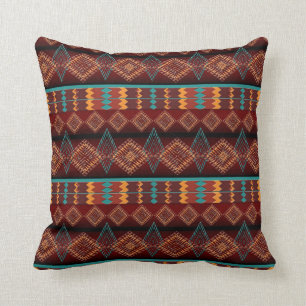 ethnic navajo seamless pattern throw pillow
