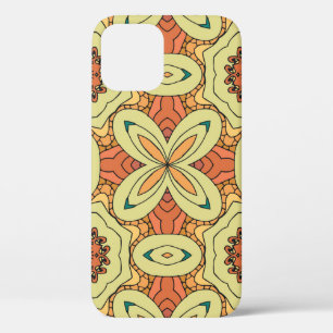 Ethnic orange seamless pattern with mandala. illus iPhone 12 case