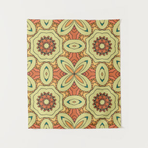 Ethnic orange seamless pattern with mandala. illus tapestry
