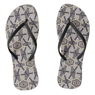 Ethnic Oriental Ornament  Embroidery decor Pattern Flip Flops