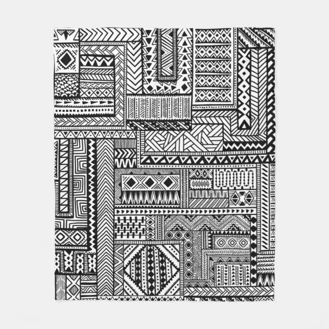 Ethnic Ornament Fleece Blanket (Front)