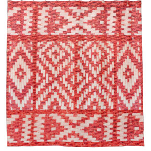 ethnic ornament on natural linen textile