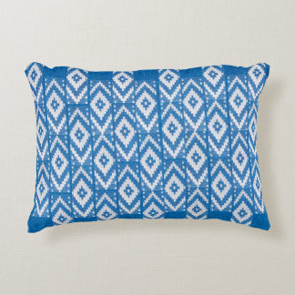 ethnic ornament on natural linen textile accent pillow