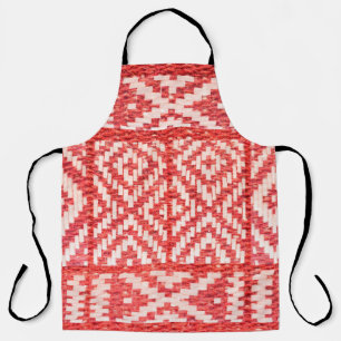 ethnic ornament on natural linen textile apron