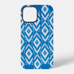 ethnic ornament on natural linen textile iPhone 12 case