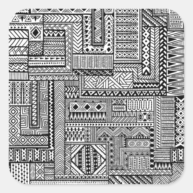 Ethnic Ornament Square Sticker (Front)
