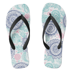 Ethnic Paisley Pattern Flip Flops