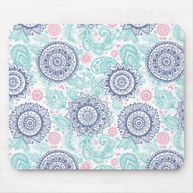 Ethnic Paisley Pattern Mouse Pad (Front)