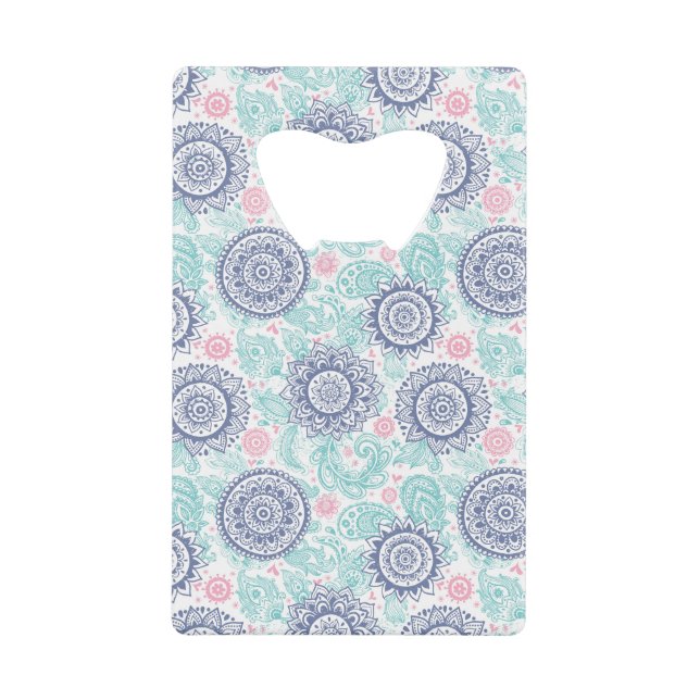 Ethnic Paisley Pattern Wallet Bottle Opener (Front)