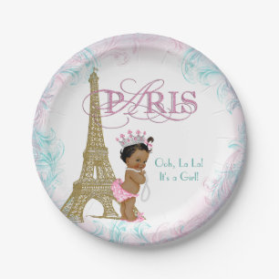 Ethnic Paris Baby Shower Paper Plate