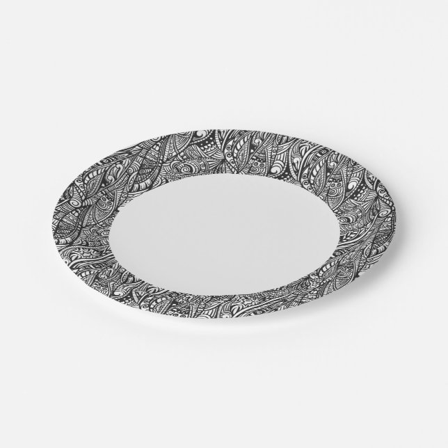 Ethnic pattern 3 paper plate (Angled)