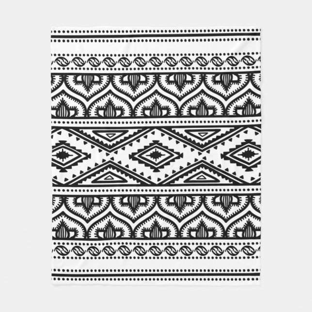 Ethnic Pattern Design Fleece Blanket (Front)