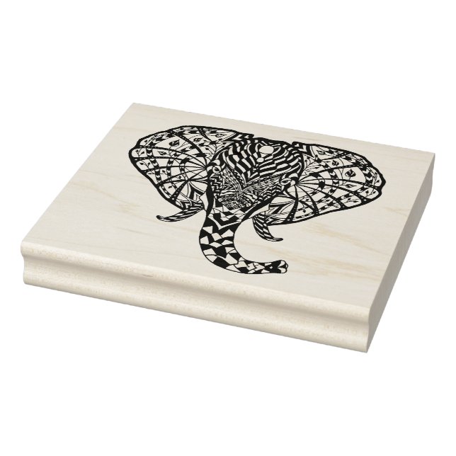 Ethnic Pattern Elephant Rubber Stamp (Stamp)