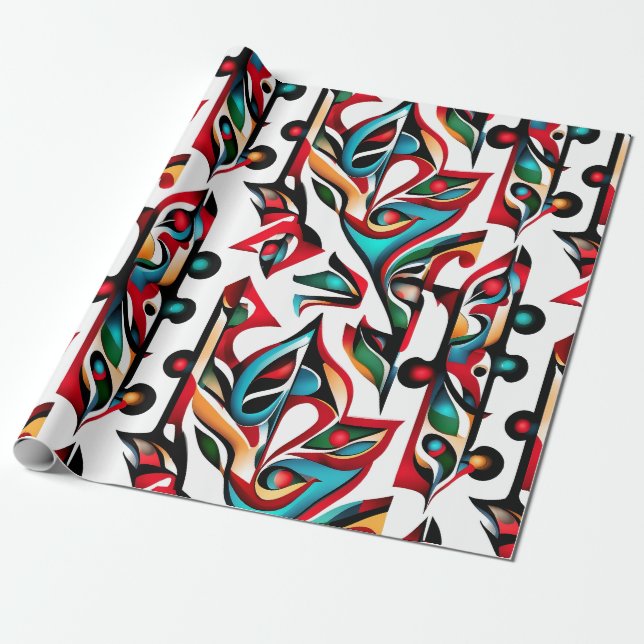 Ethnic Pattern, Ethnic design, Ethnic Wrapping Paper (Unrolled)
