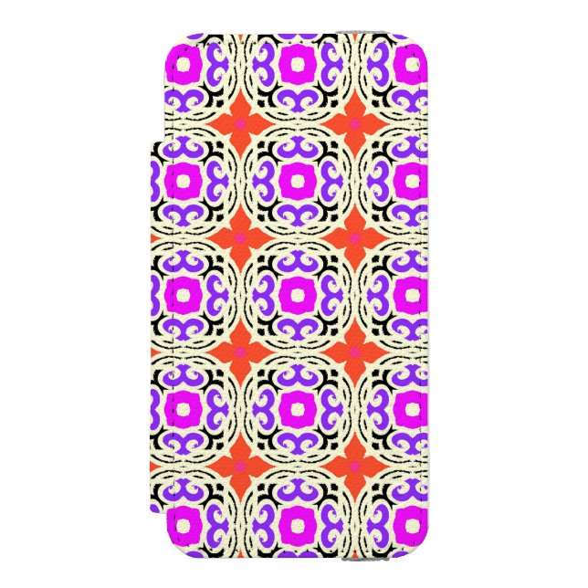 Ethnic Pattern with Moroccan Motifs Incipio iPhone Wallet Case (Folio Front)