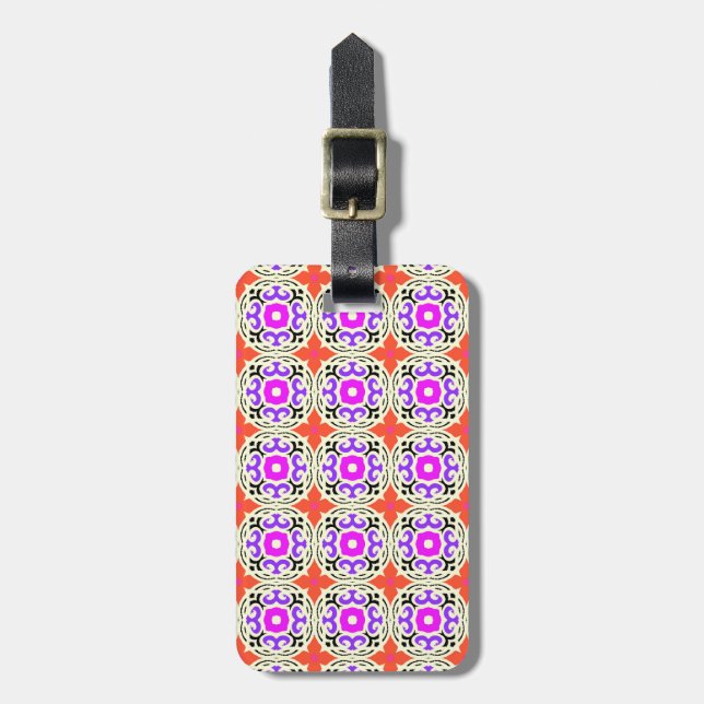 Ethnic Pattern with Moroccan Motifs Luggage Tag (Front Vertical)