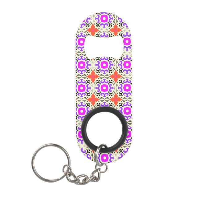 Ethnic Pattern with Moroccan Motifs Mini Bottle Opener (Front)