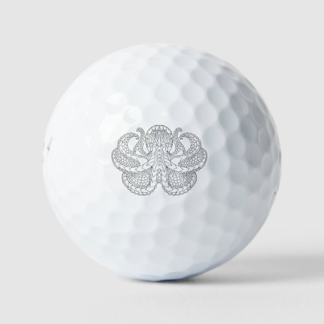 Ethnic Patterned Octopus Golf Balls (Front)