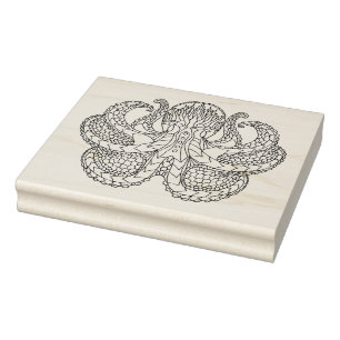 Ethnic Patterned Octopus Rubber Stamp