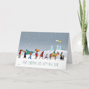 Ethnic People Travelling Christmas Card