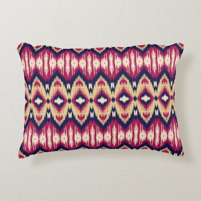 Ethnic pink blue ikat chevron pattern background T Accent Pillow (Front)