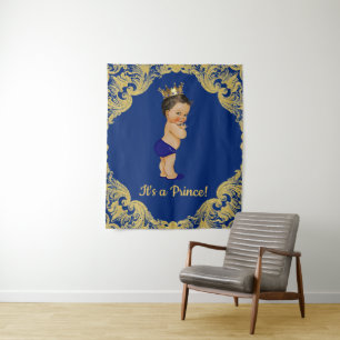 Ethnic Prince Baby Shower Backdrop Banner Tapestry