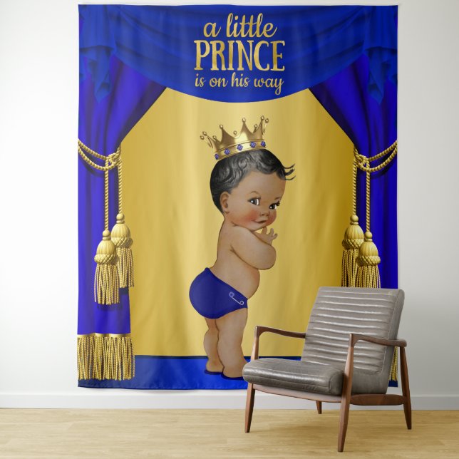 Ethnic Prince Baby Shower Backdrops Tapestry (In Situ)