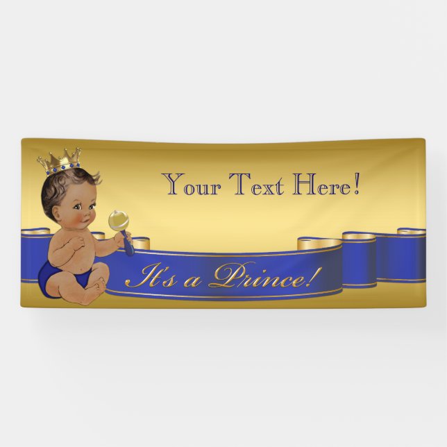 Ethnic Prince Baby Shower Banner (Horizontal)