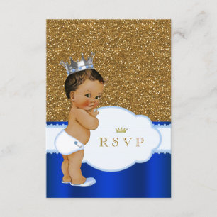 Ethnic Prince Baby Shower RSVP Card