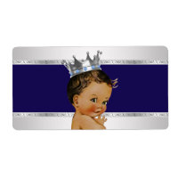 Ethnic Prince Baby Shower Water Bottle Label