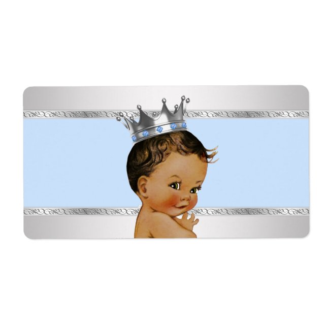 Ethnic Prince Baby Shower Water Bottle Label (Front)