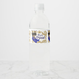 Ethnic Prince Baby Shower Water Bottle Labels