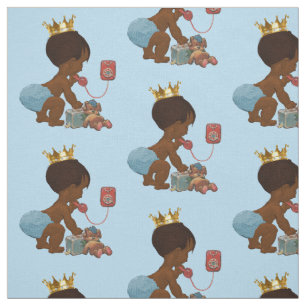 Ethnic Prince on Phone Teddy Bear Suitcase Fabric