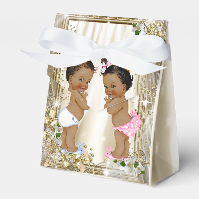 Ethnic Prince Princess Baby Shower Favor Box (Front Side)