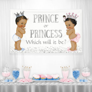 Ethnic Prince Princess Gender Reveal Baby Shower Banner