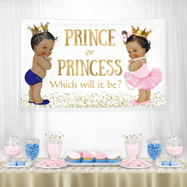 Ethnic Prince Princess Gender Reveal Baby Shower Banner (Creator Uploaded)