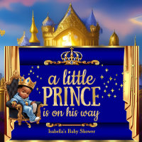 Ethnic Prince Royal Blue Gold Throne Baby Shower 