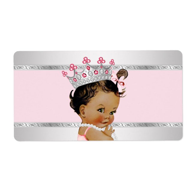 Ethnic Princess Baby shower Étiquette de bouteille (Devant)