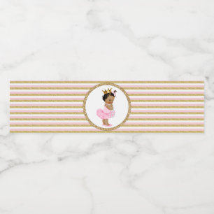 Ethnic Princess Baby Shower Water Bottle Labels