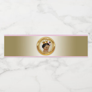 Ethnic Princess Baby Shower Water Bottle Labels