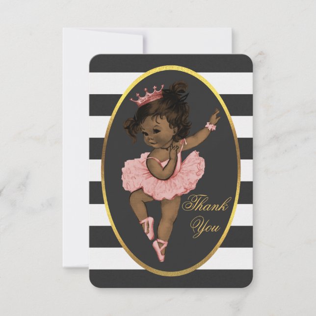 Ethnic Princess Ballerina Stripes Thank You (Front)
