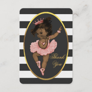 Ethnic Princess Ballerina Stripes Thank You Card