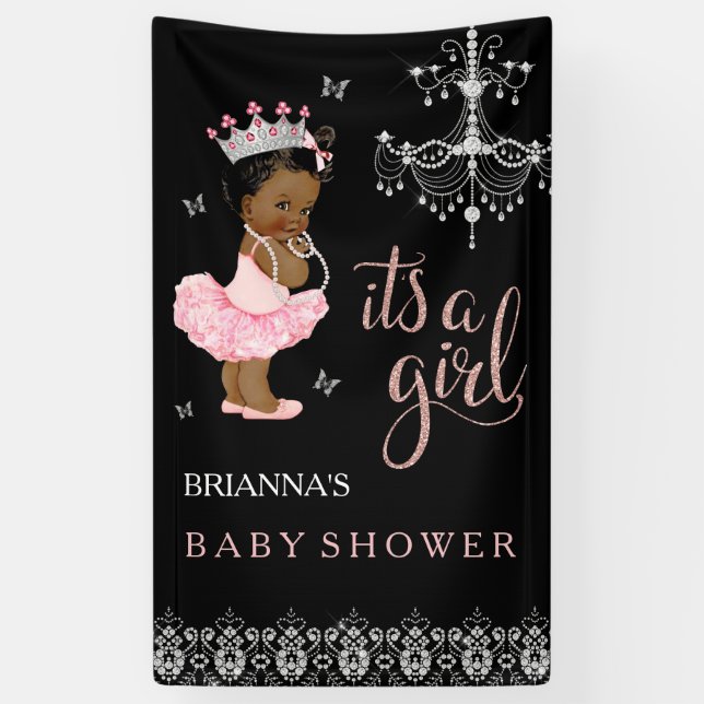 Ethnic Princess C'est une bannière de Baby shower  (Vertical)