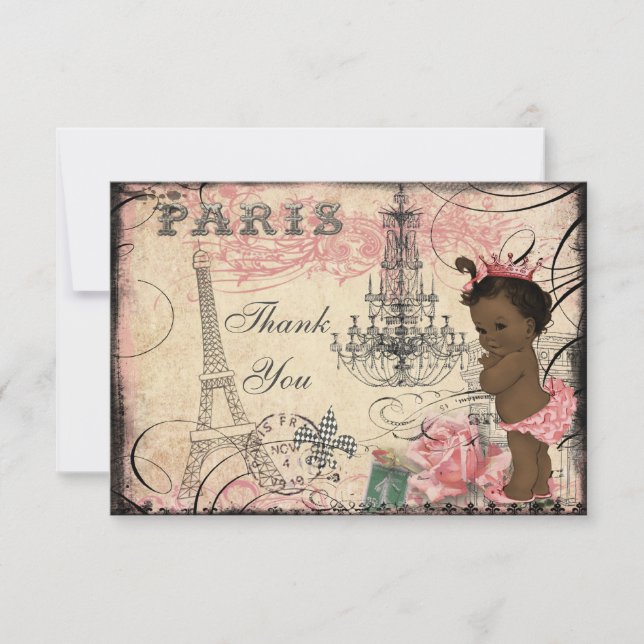 Ethnic Princess Eiffel Tower Chandelier Thank You (Front)