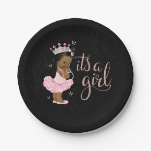 Ethnic Princess It's a Girl Baby Shower plates