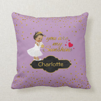 Ethnic Princess Name You Are My Sunshine Lavender Throw Pillow