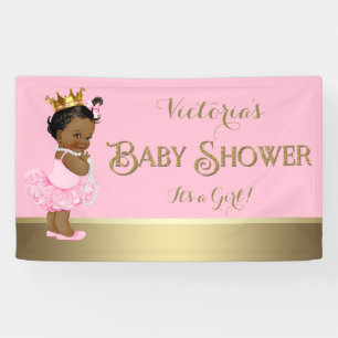 Ethnic Princess Tutu Pearls Baby Shower Banner