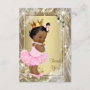 Ethnic Princess Tutu Pearls Baby Shower Thank You Card