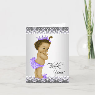 Ethnic Purple Princess Baby Shower Thank You